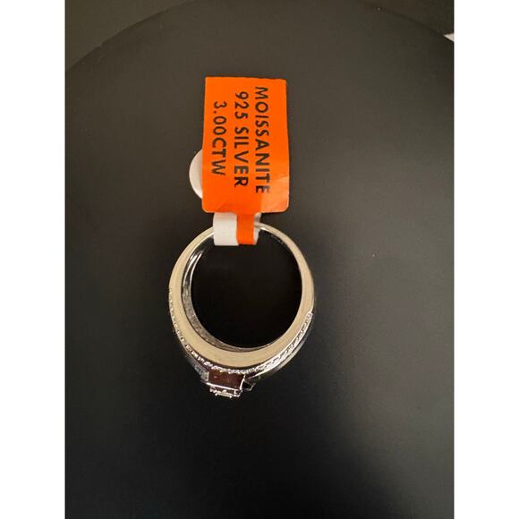 Sz. 10 Mens 3ct Moissanite 925 Sterling Silver Ring. - Picture 5 of 6